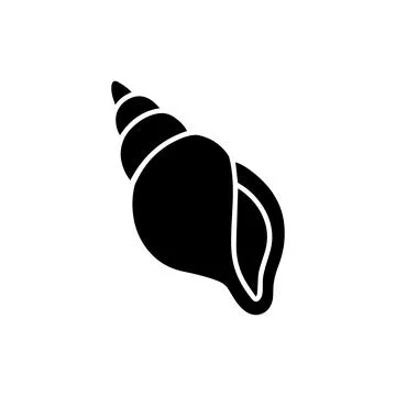 Simple Seashell Silhouette. Vector icon. 스톡 일러스트