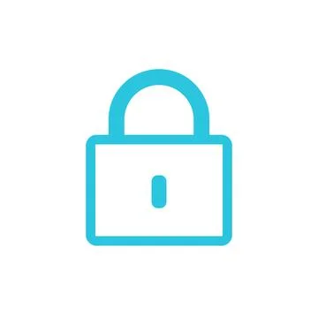 Simple security lock. Isolated on white background. From blue icon set Stock Illustration