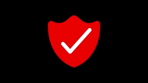 Simple Security Shield with Check Mark Animation, Animated Security Shield .. Stock Footage 308083478