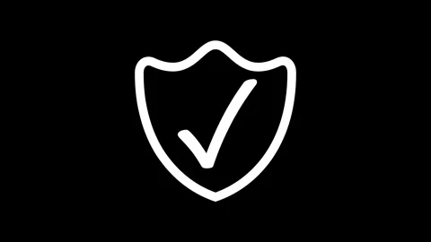 Simple Security Shield Outline Check Mark Animation, Symbolizing Security A.. Stock Footage 308082011