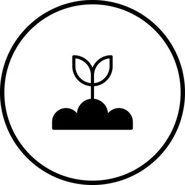 Simple seedling icon representing growth, nature, and environmental conserv.. Illustration