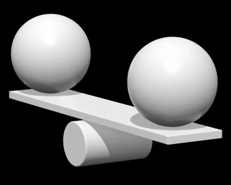 Simple seesaw scales 3d render Stock Illustration
