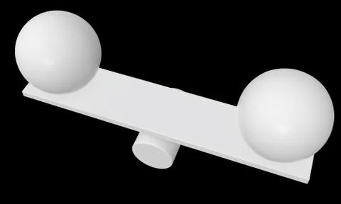 Simple seesaw scales 3d render Stock Illustration