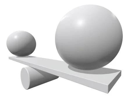 Simple seesaw scales 3d render Stock Illustration