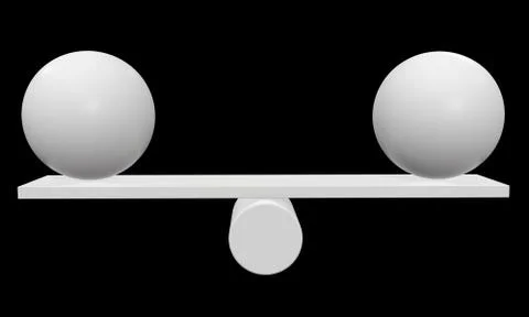 Simple seesaw scales 3d render Stock Illustration