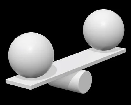 Simple seesaw scales 3d render Stock Illustration
