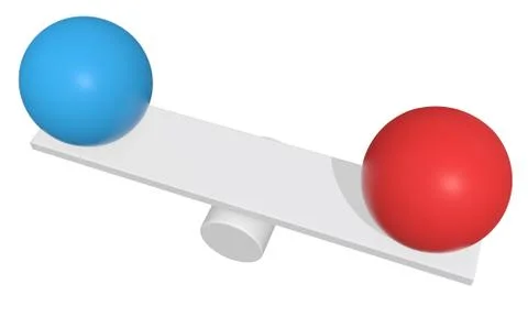 Simple seesaw scales 3d render Stock Illustration