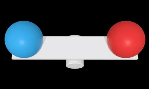 Simple seesaw scales 3d render Stock Illustration
