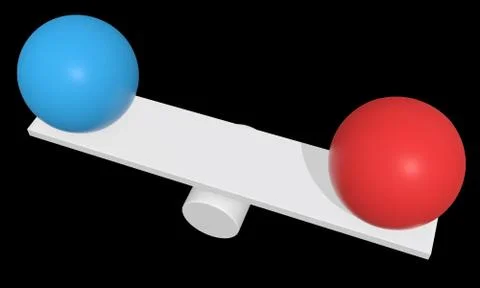 Simple seesaw scales 3d render Stock Illustration
