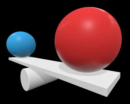 Simple seesaw scales 3d render Stock Illustration