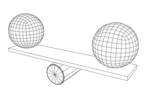 Simple seesaw scales Stock Illustration