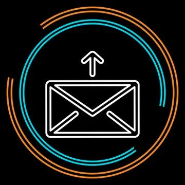 Simple Send mail Thin Line Vector Icon Stock Illustration