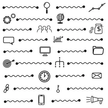 Simple seo icons set, basic seo elements texture and pattern seamless. Stock Illustration