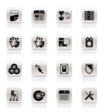 Simple Server Side Computer icons Stock Illustration