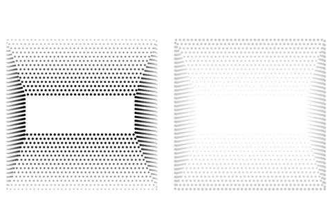 Simple Set, 2 Style Vector Black and White Square Halftone, isolated on white Stock Illustration