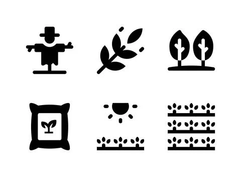 Simple Set of Agriculture Related Vector Solid Icons Stock Illustration