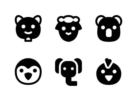 Simple Set of Animal Related Vector Solid Icons Stock Illustration