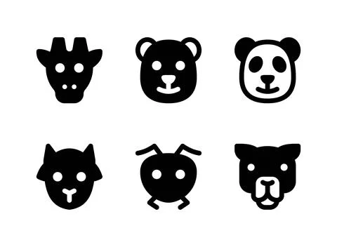 Simple Set of Animal Related Vector Solid Icons Stock Illustration