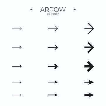 Simple set of arrow icons. Arrow symbol collection. Modern vector symbols. For Illustrazione stock