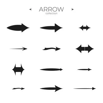 Simple set of arrow icons. Arrow vector icon set. Thin line style. To use in web Illustrazione stock