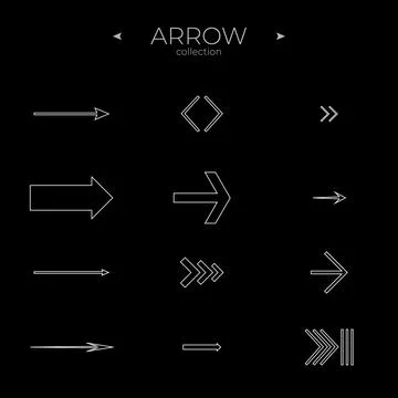 Simple set of arrow icons. Arrow vector icon set. Arrow basic UI elements. For イラスト素材