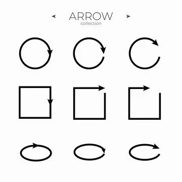 Simple set of arrow icons. Arrow vector icon set. Thin line style. Web symbols イラスト素材