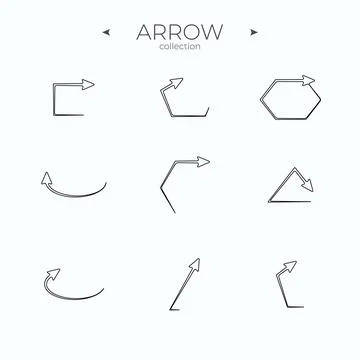 Simple set of arrow icons. Arrow vector icon set. Arrow basic UI elements. To Stock Illustration