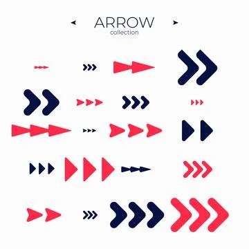 Simple set of arrow icons. Arrow vector icon set. Arrow basic UI elements. For 库存插图
