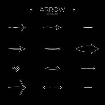 Simple set of arrow icons. Linear Arrow icons set. Arrow basic UI elements. Web Illustrazione stock