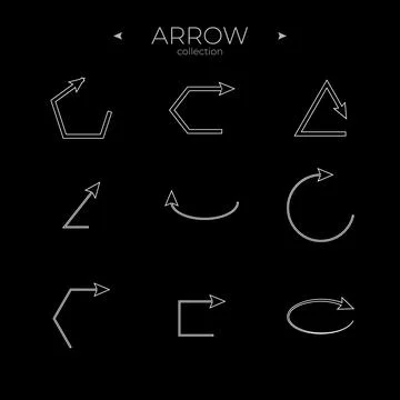 Simple set of arrow icons. Linear Arrow icons set. Modern vector symbols. For イラスト素材