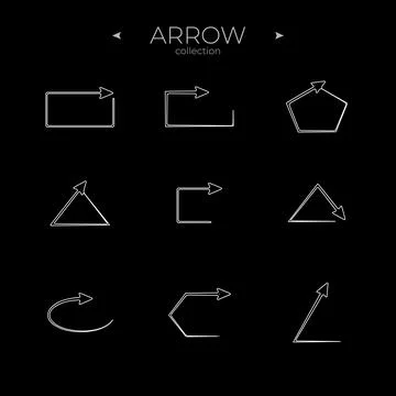 Simple set of arrow icons. Linear Arrow icons set. Thin line style. For Web Illustrazione stock