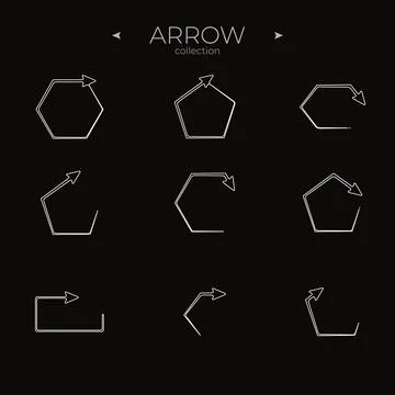 Simple set of arrow icons. Linear Arrow icons set. Thin line style. For Web Stock Illustration