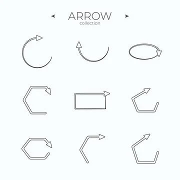 Simple set of arrow icons. Linear Arrow icons set. Arrow basic UI elements. For Stock Illustration