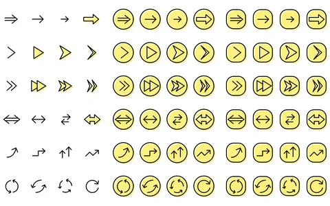 Simple set of arrow icons, out-of-print design Stock Illustration