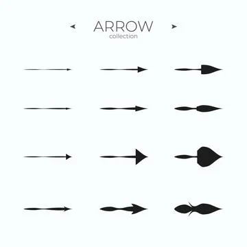 Simple set of arrow icons. Smooth Arrow icons set. Trendy line style. For Apps Illustrazione stock