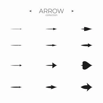 Simple set of arrow icons. Universal Arrow icon. Thin line style. For Apps Illustrazione stock