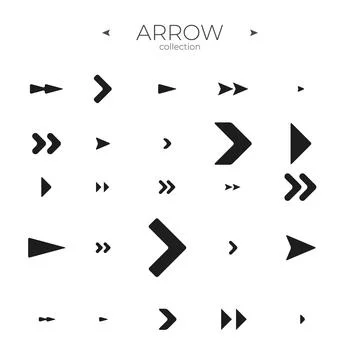 Simple set of arrow icons. Universal Arrow icon. Trendy line style. Simple Illustrazione stock
