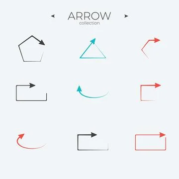 Simple set of arrow icons. Universal Arrow icon. Thin line style. Web symbols Illustrazione stock