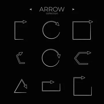 Simple set of arrow icons. Universal Arrow icon. Arrow basic UI elements. Web Stock Illustration