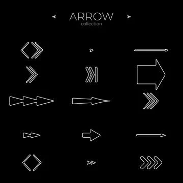 Simple set of arrow icons. Universal Arrow icon. Trendy line style. To use in Stock Illustration