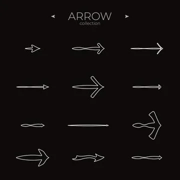 Simple set of arrow icons. Universal Arrow icon. Arrow basic UI elements. For Illustrazione stock