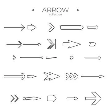 Simple set of arrow icons. Universal Arrow icon. Arrow basic UI elements. For Stock Illustration
