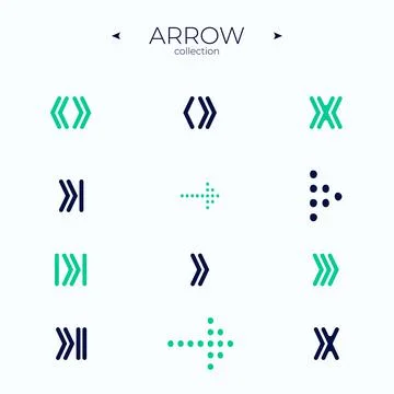 Simple set of arrow icons. Universal Arrow icon. Thin line style. To use in web Illustrazione stock