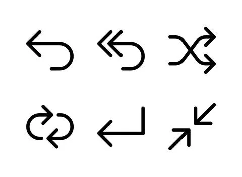 Simple Set of Arrows Related Vector Line Icons イラスト素材