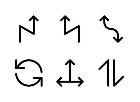 Simple Set of Arrows Related Vector Line Icons Stock Illustration