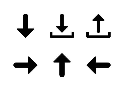 Simple Set of Arrows Related Vector Solid Icons Stock Illustration
