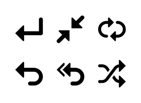Simple Set of Arrows Related Vector Solid Icons Stock Illustration