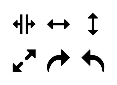 Simple Set of Arrows Related Vector Solid Icons Stock Illustration