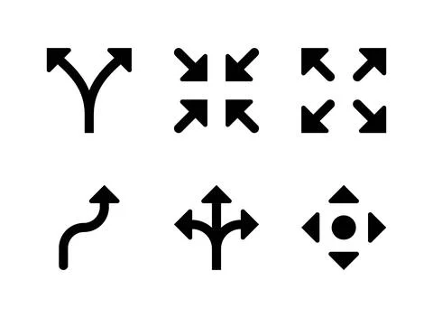 Simple Set of Arrows Related Vector Solid Icons Stock Illustration