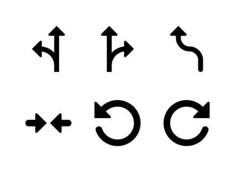 Simple Set of Arrows Related Vector Solid Icons Stock Illustration